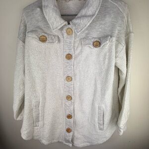 Soft Surroundings Terry Knit Shirt Jacket